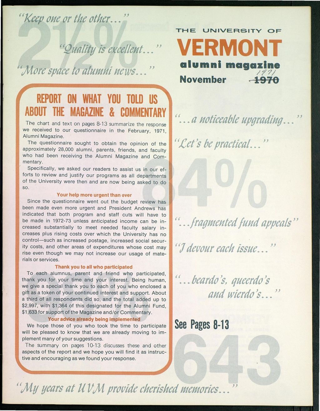 Miniature of The University of Vermont Alumni Magazine vol. 52 no. 02