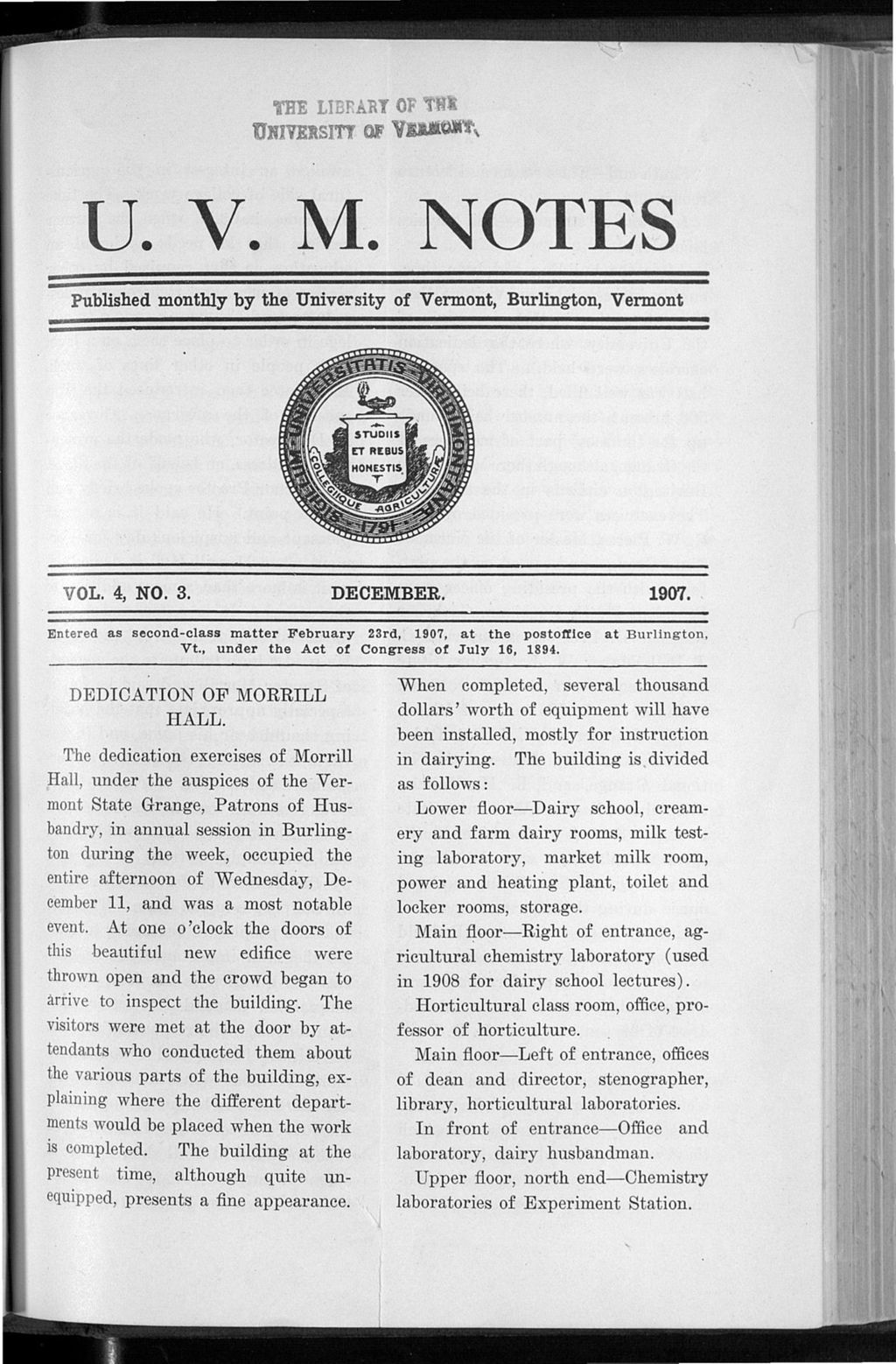 Miniature of U.V.M. Notes vol. 04 no. 03