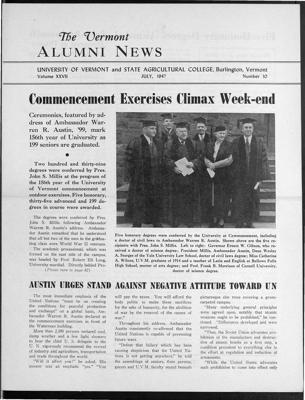 Miniature of Vermont Alumni News vol. 27 no. 10