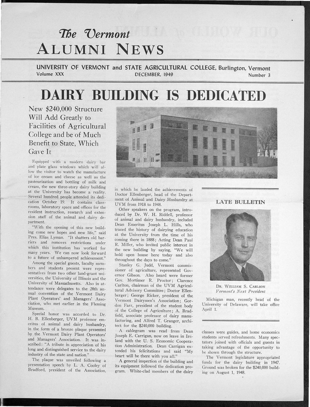 Miniature of Vermont Alumni News vol. 30 no. 03