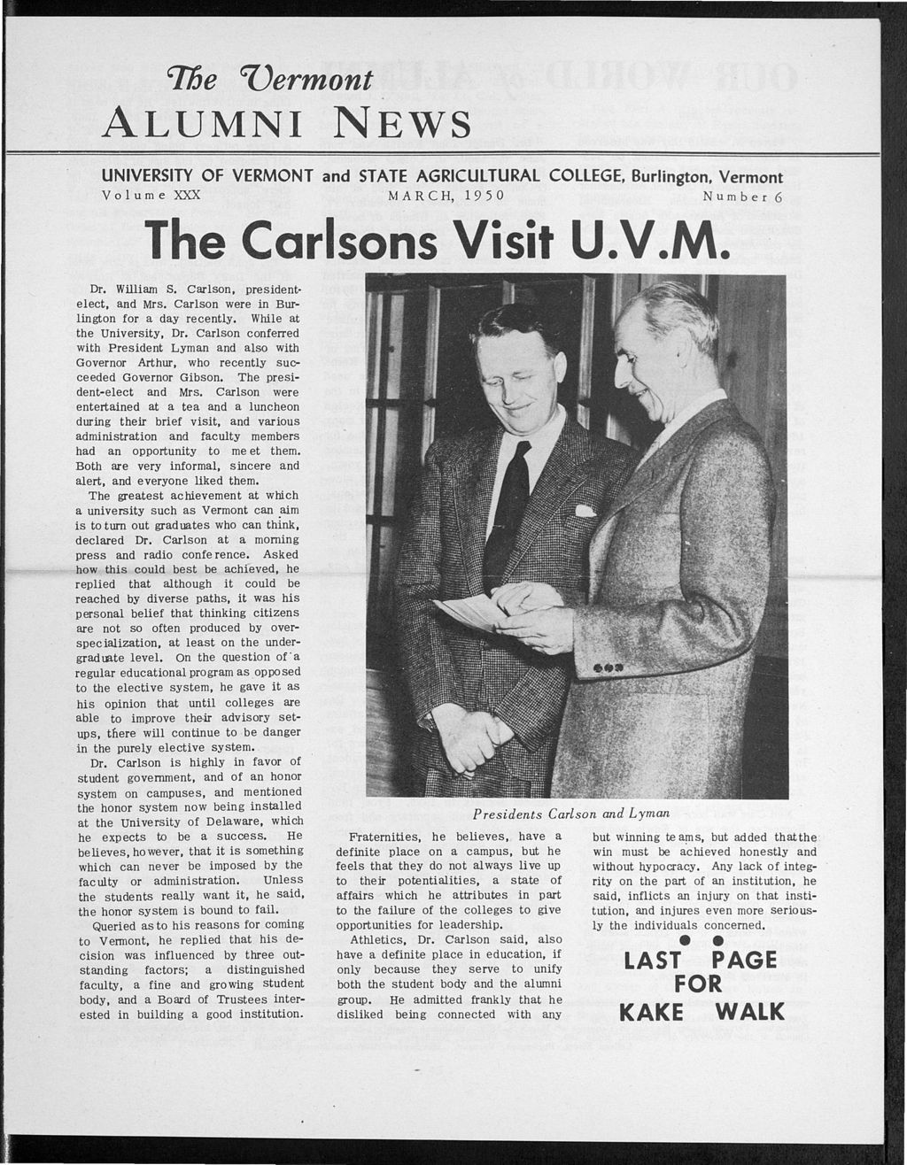 Miniature of Vermont Alumni News vol. 30 no. 06