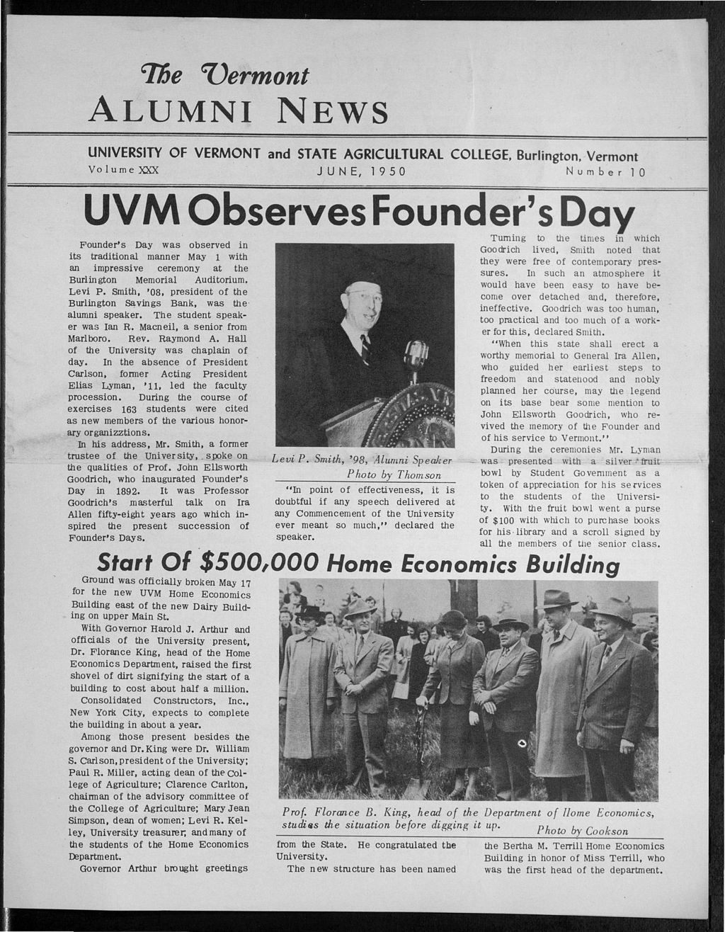 Miniature of Vermont Alumni News vol. 30 no. 10