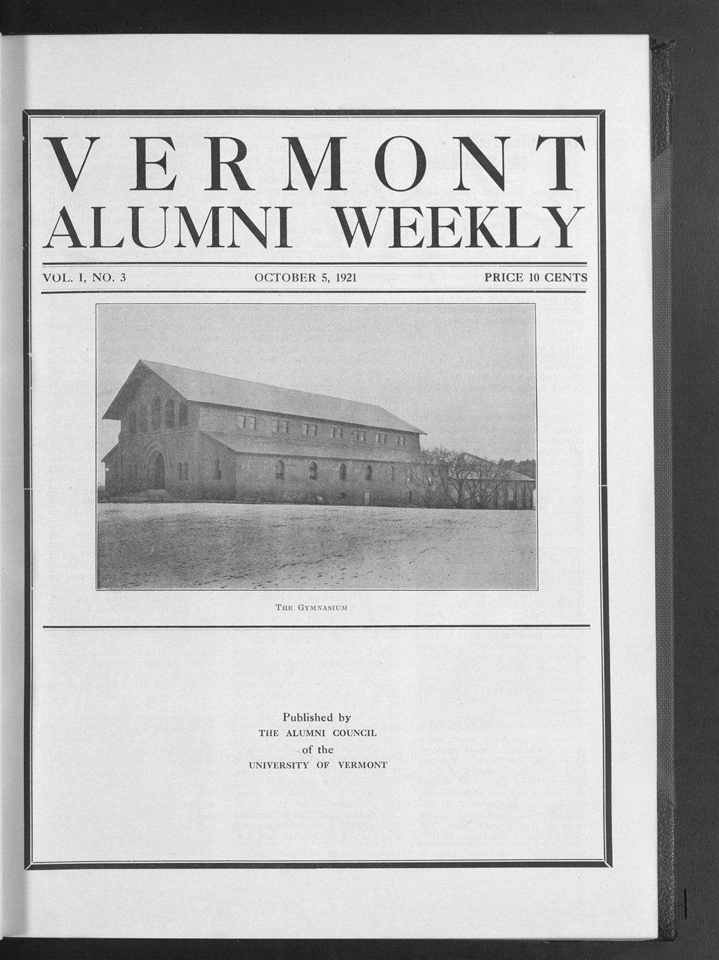 Miniature of Vermont Alumni Weekly vol. 01 no. 03