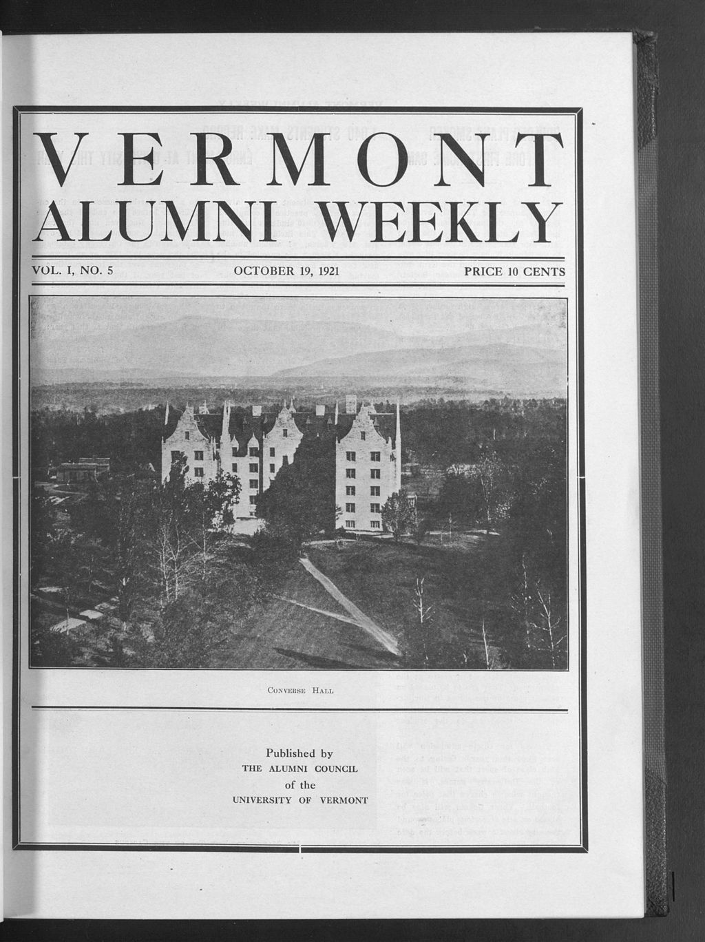 Miniature of Vermont Alumni Weekly vol. 01 no. 05