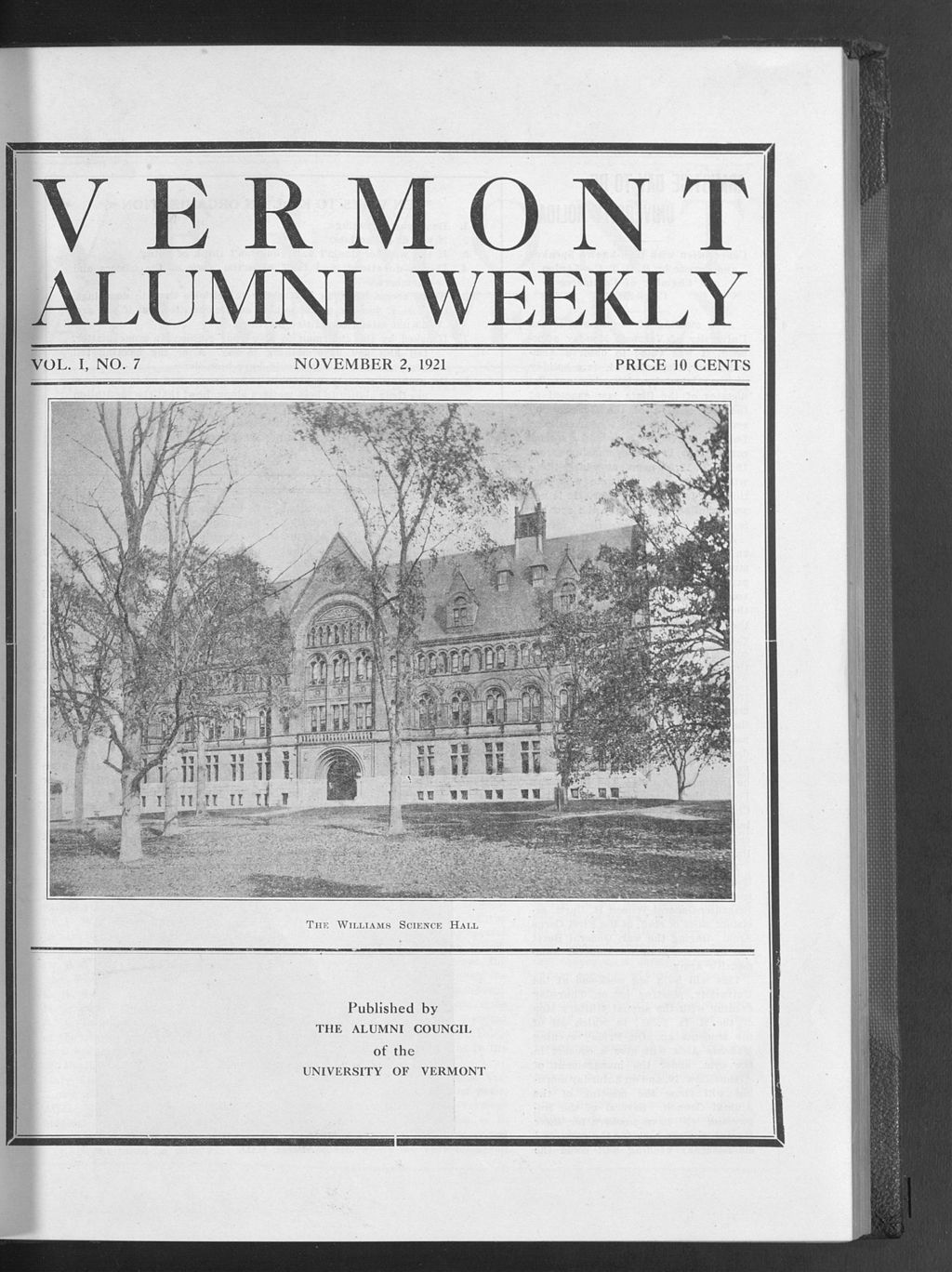 Miniature of Vermont Alumni Weekly vol. 01 no. 07