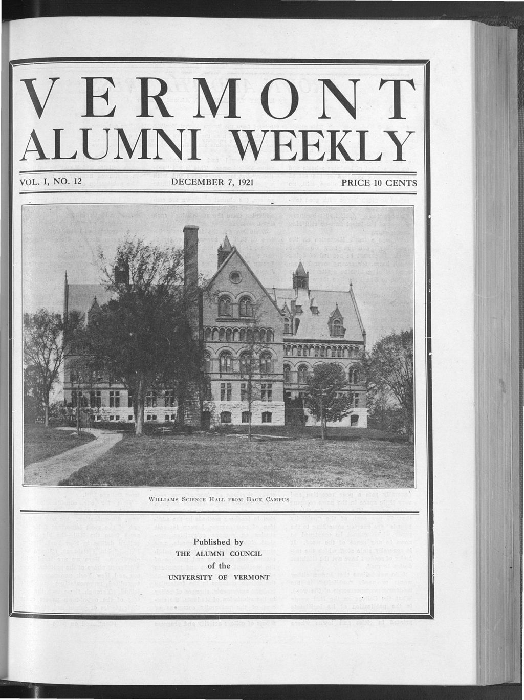 Miniature of Vermont Alumni Weekly vol. 01 no. 12