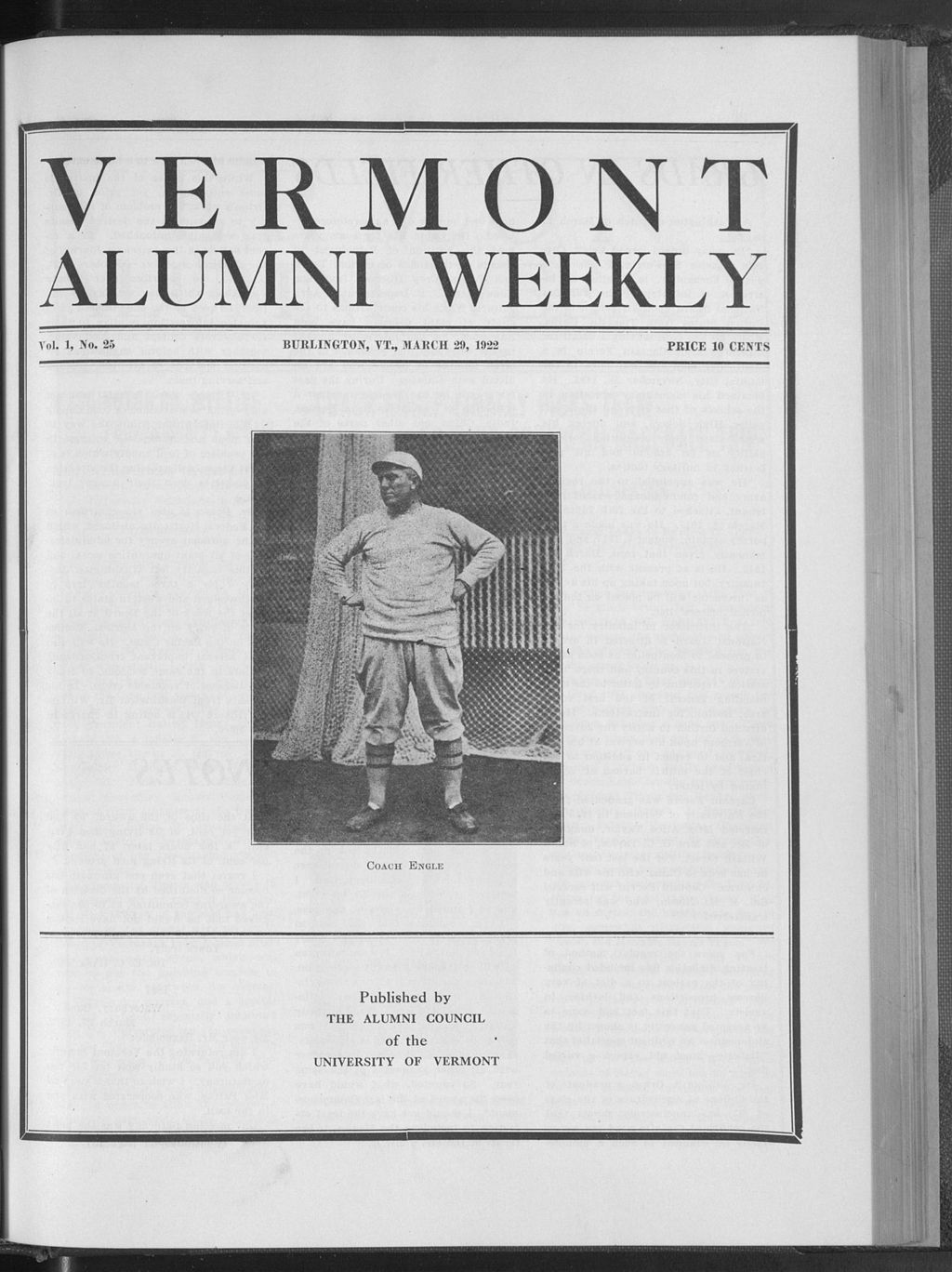 Miniature of Vermont Alumni Weekly vol. 01 no. 25