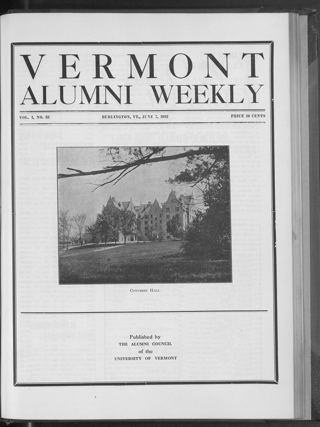 Miniature of Vermont Alumni Weekly vol. 01 no. 33