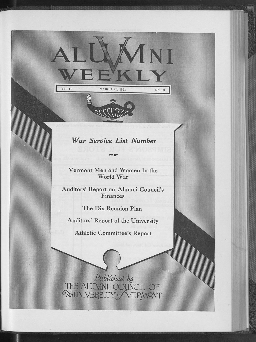 Miniature of Vermont Alumni Weekly vol. 02 no. 23