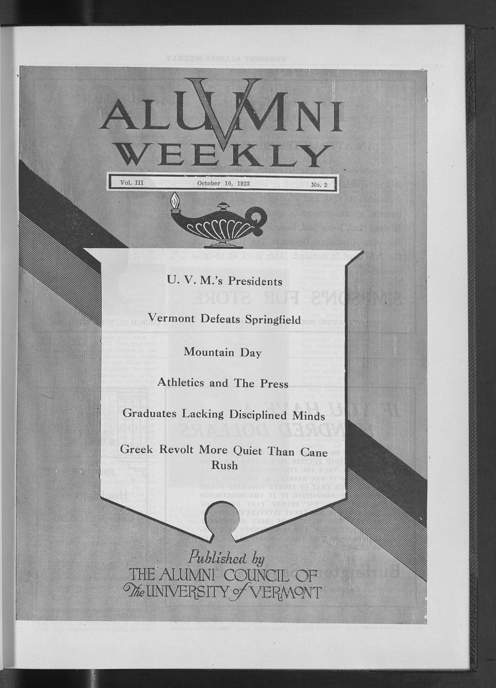 Miniature of Vermont Alumni Weekly vol. 03 no. 02