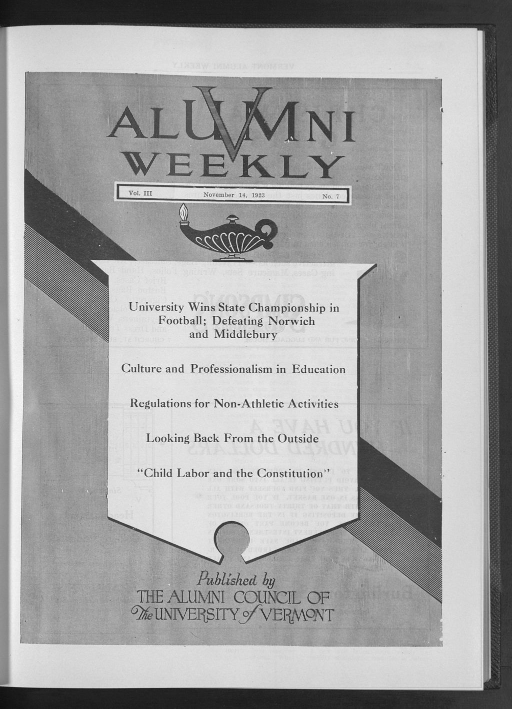 Miniature of Vermont Alumni Weekly vol. 03 no. 07