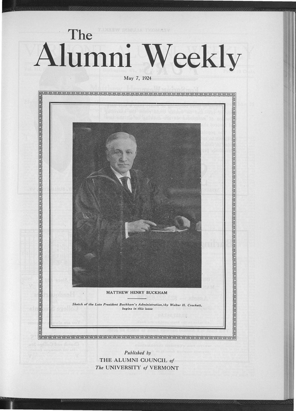 Miniature of Vermont Alumni Weekly vol. 03 no. 26