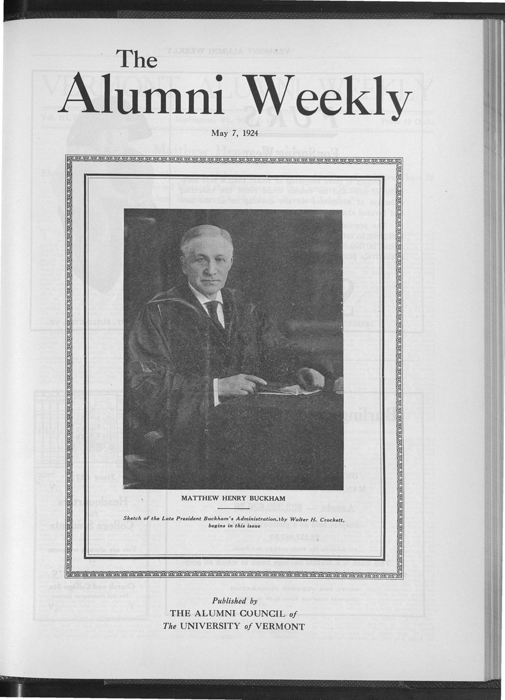 Miniature of Vermont Alumni Weekly vol. 03 no. 26