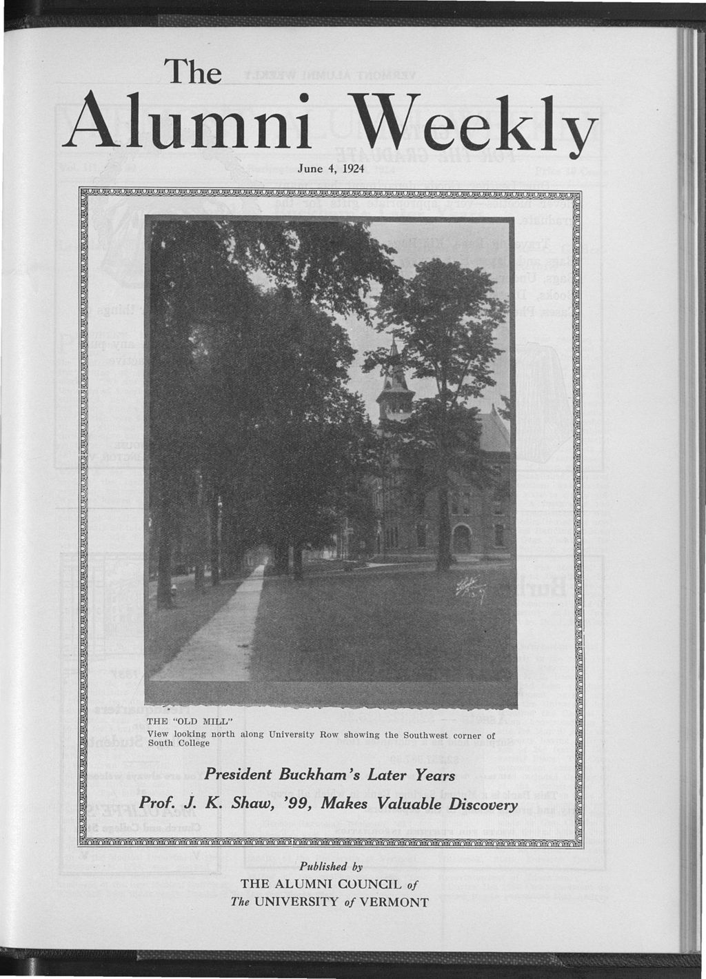 Miniature of Vermont Alumni Weekly vol. 03 no. 30