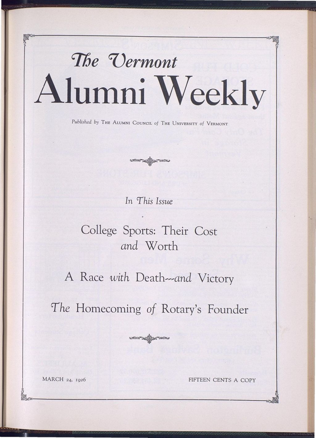 Miniature of Vermont Alumni Weekly vol. 05 no. 22