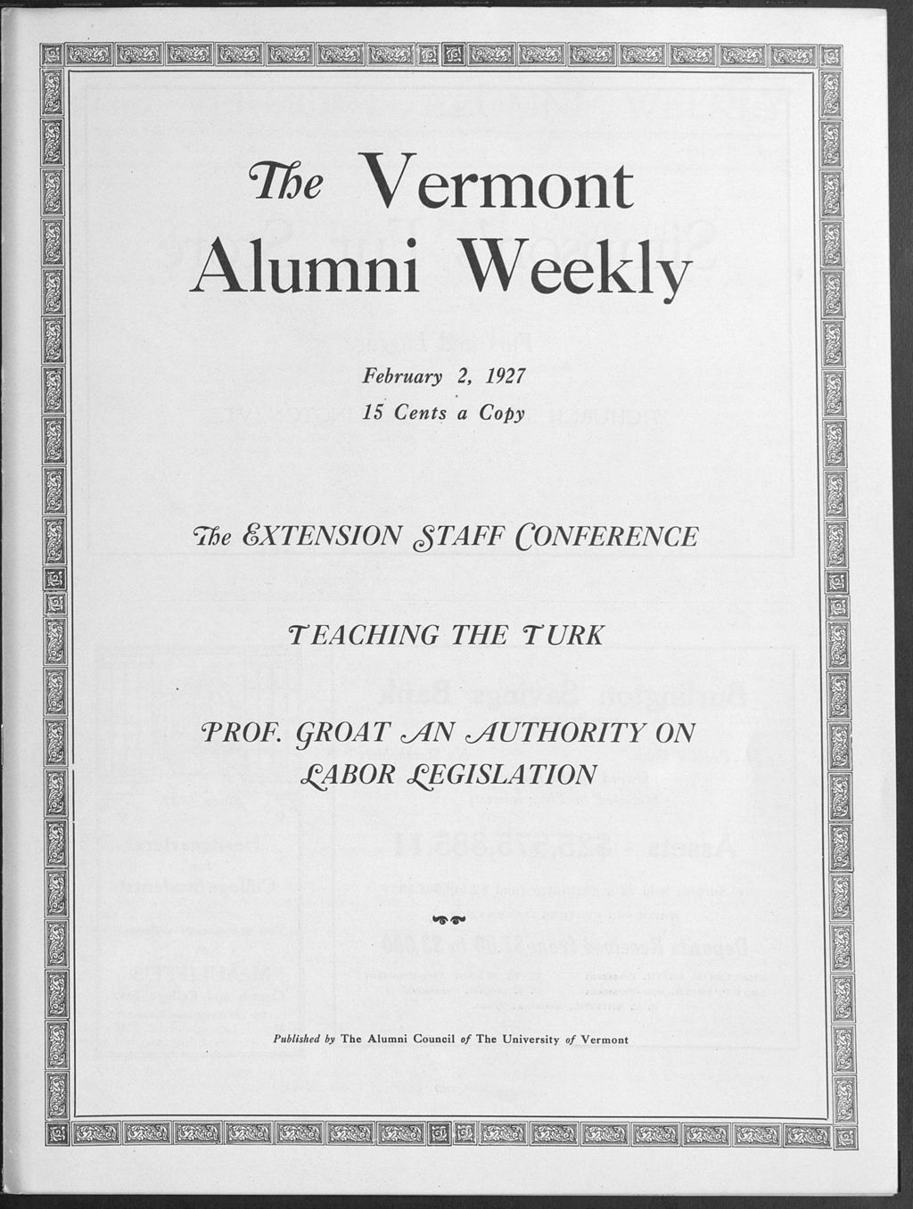 Miniature of Vermont Alumni Weekly vol. 06 no. 15