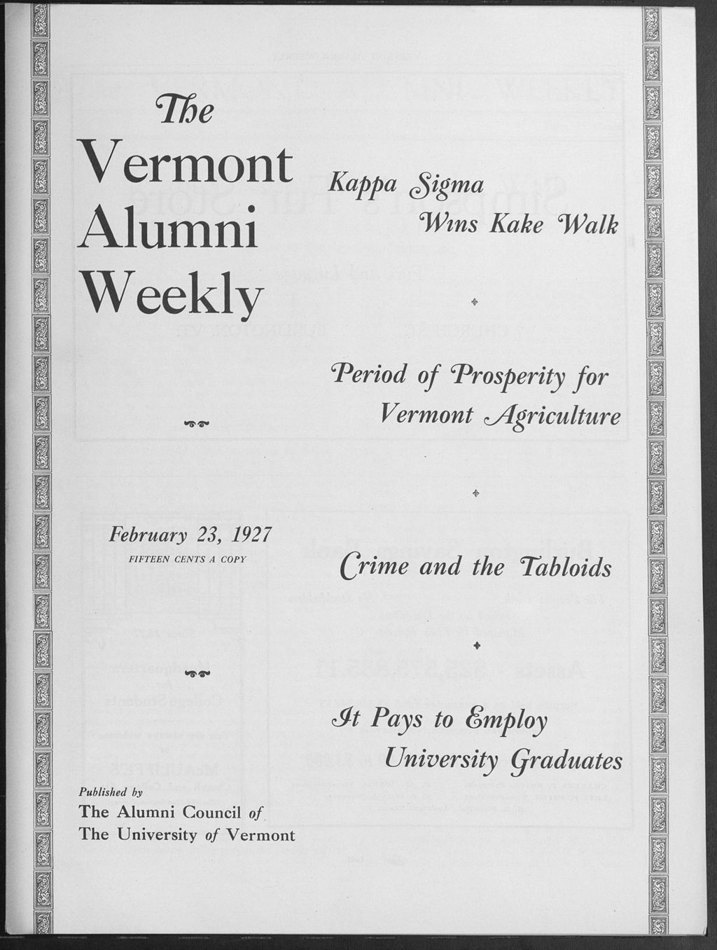 Miniature of Vermont Alumni Weekly vol. 06 no. 18