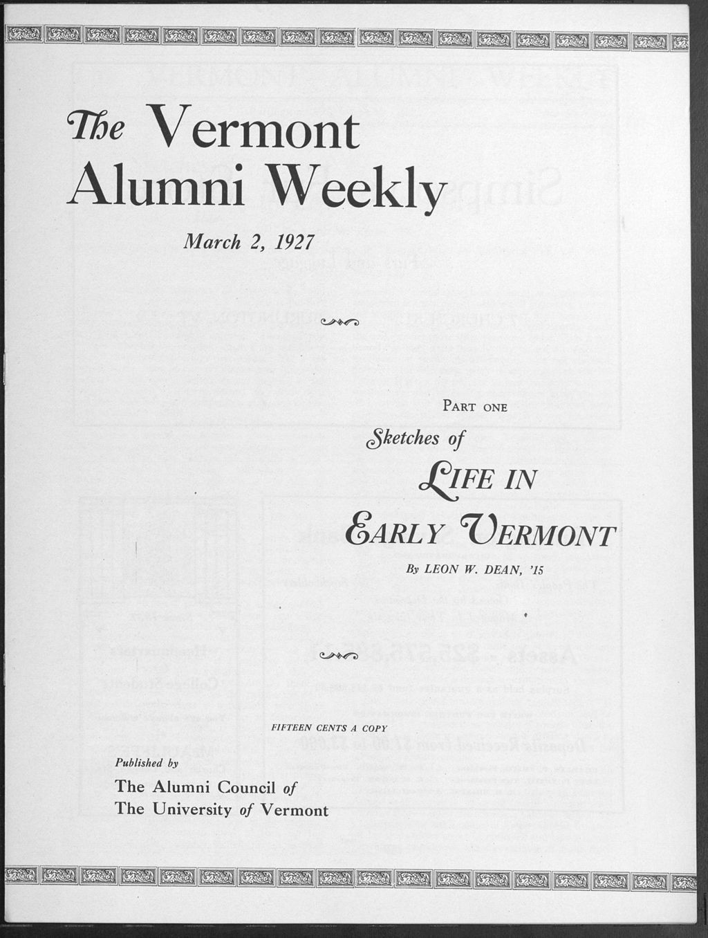 Miniature of Vermont Alumni Weekly vol. 06 no. 19