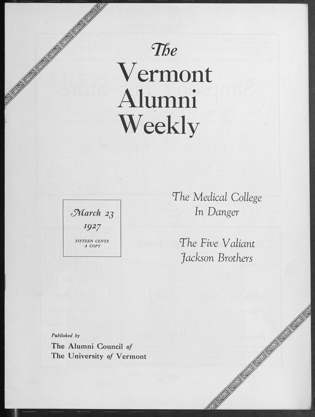 Miniature of Vermont Alumni Weekly vol. 06 no. 22