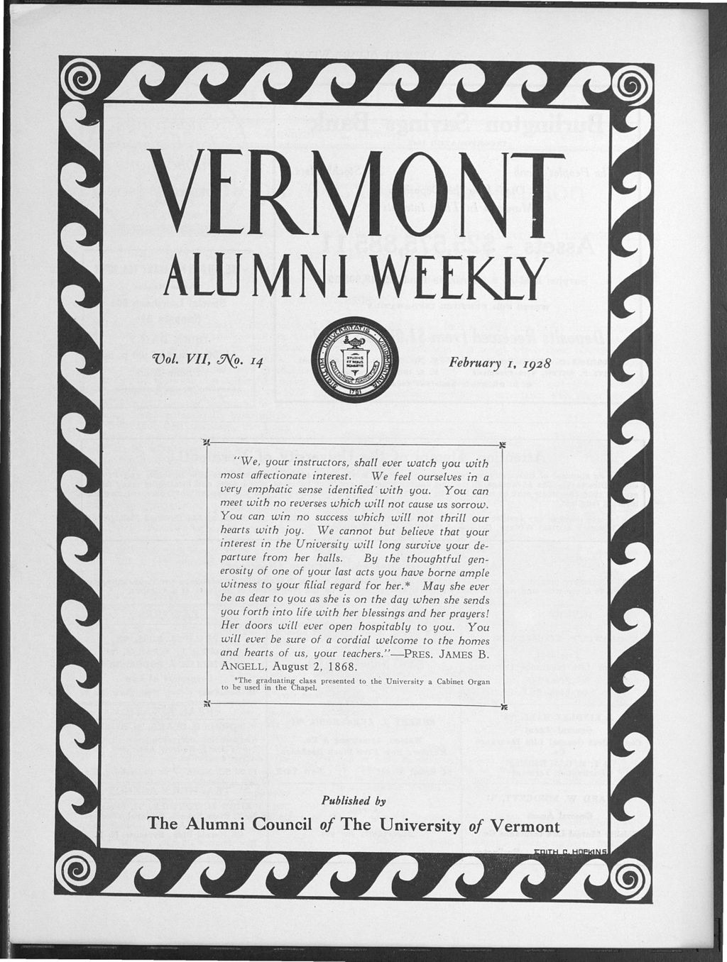 Miniature of Vermont Alumni Weekly vol. 07 no. 14