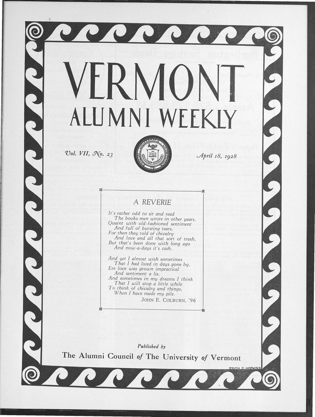 Miniature of Vermont Alumni Weekly vol. 07 no. 23