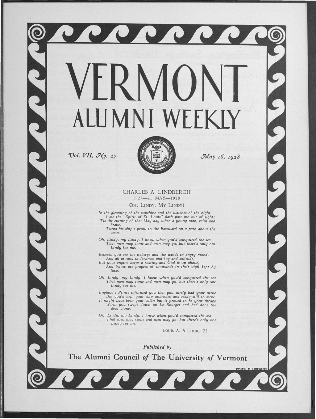 Miniature of Vermont Alumni Weekly vol. 07 no. 27