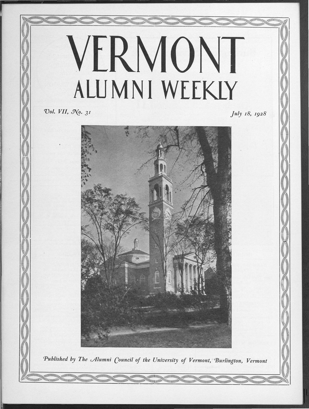 Miniature of Vermont Alumni Weekly vol. 07 no. 31