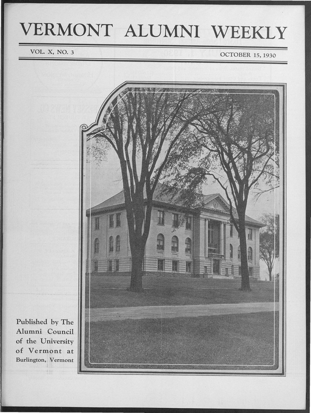 Miniature of Vermont Alumni Weekly vol. 10 no. 03