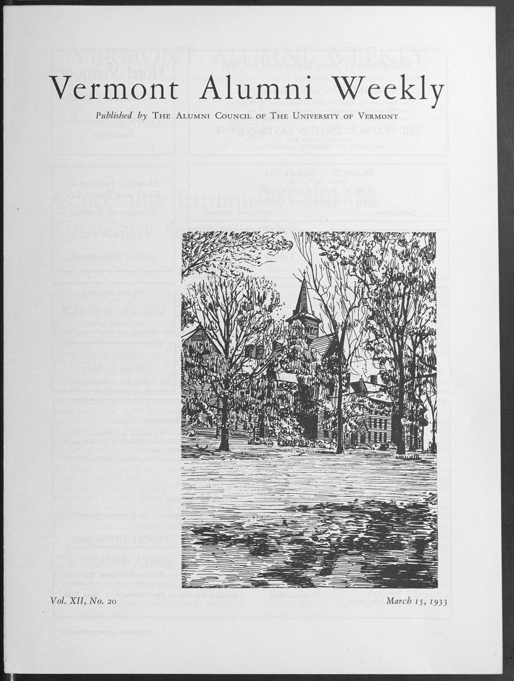 Miniature of Vermont Alumni Weekly vol. 12 no. 20