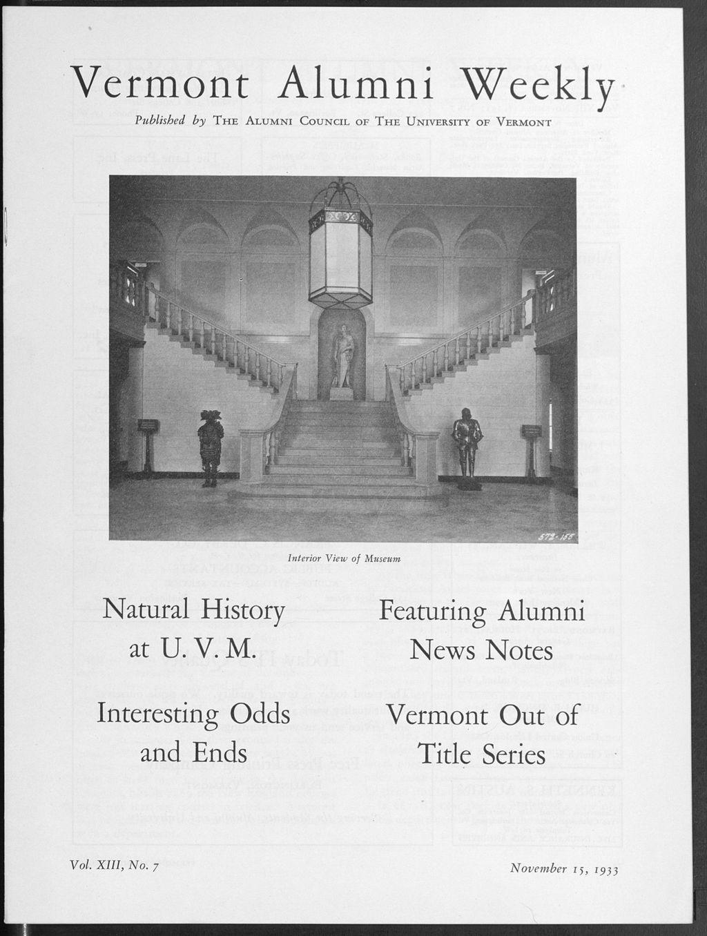 Miniature of Vermont Alumni Weekly vol. 13 no. 07