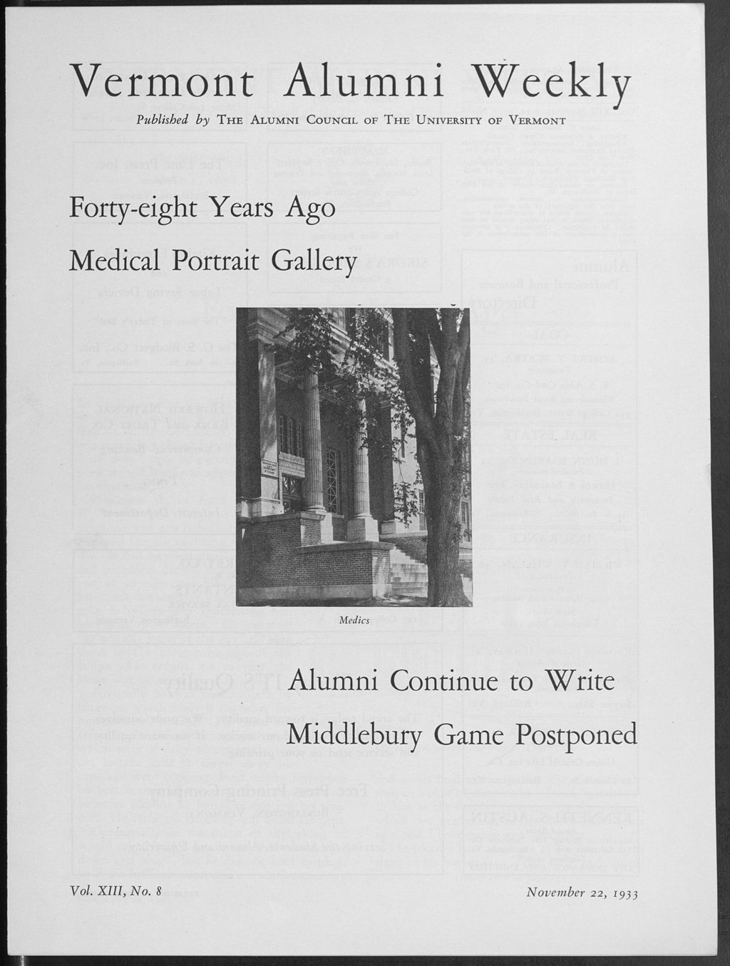 Miniature of Vermont Alumni Weekly vol. 13 no. 08