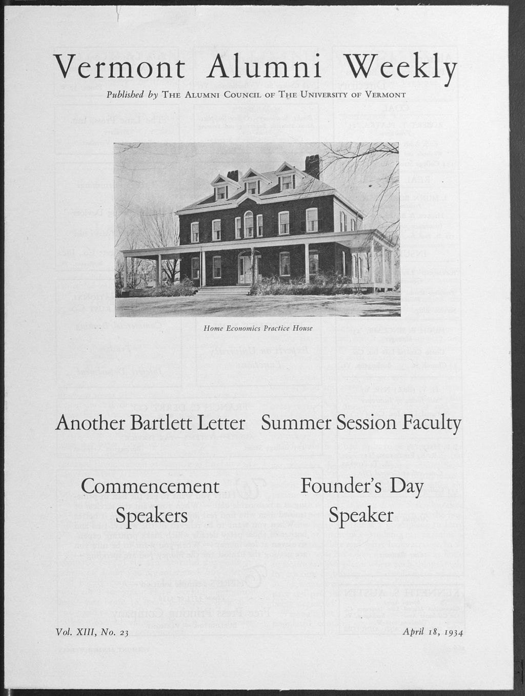 Miniature of Vermont Alumni Weekly vol. 13 no. 23