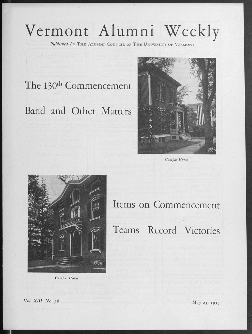 Miniature of Vermont Alumni Weekly vol. 13 no. 28