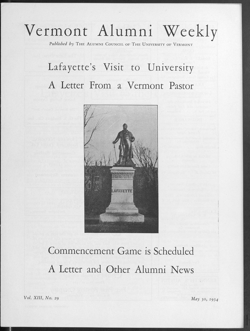 Miniature of Vermont Alumni Weekly vol. 13 no. 29