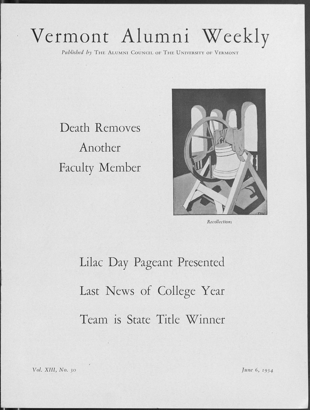 Miniature of Vermont Alumni Weekly vol. 13 no. 30