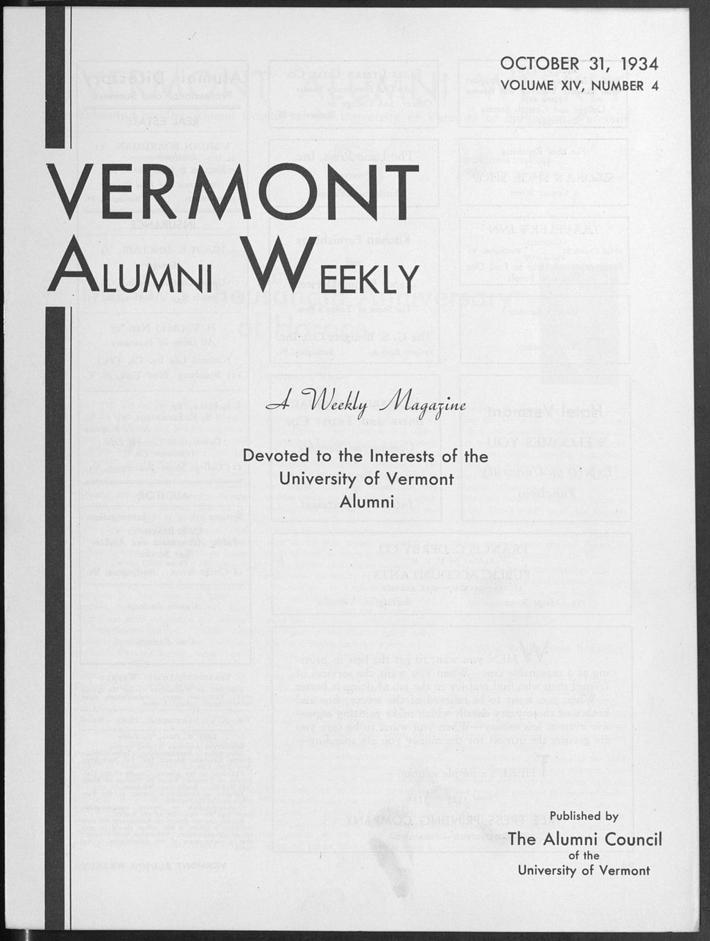 Miniature of Vermont Alumni Weekly vol. 14 no. 04