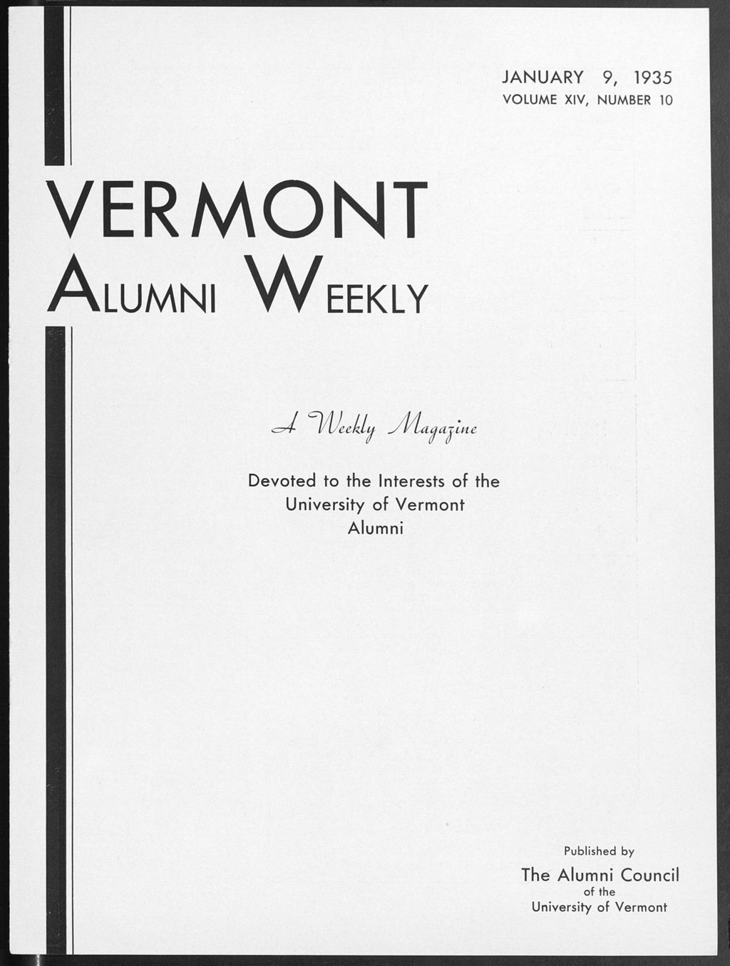 Miniature of Vermont Alumni Weekly vol. 14 no. 10