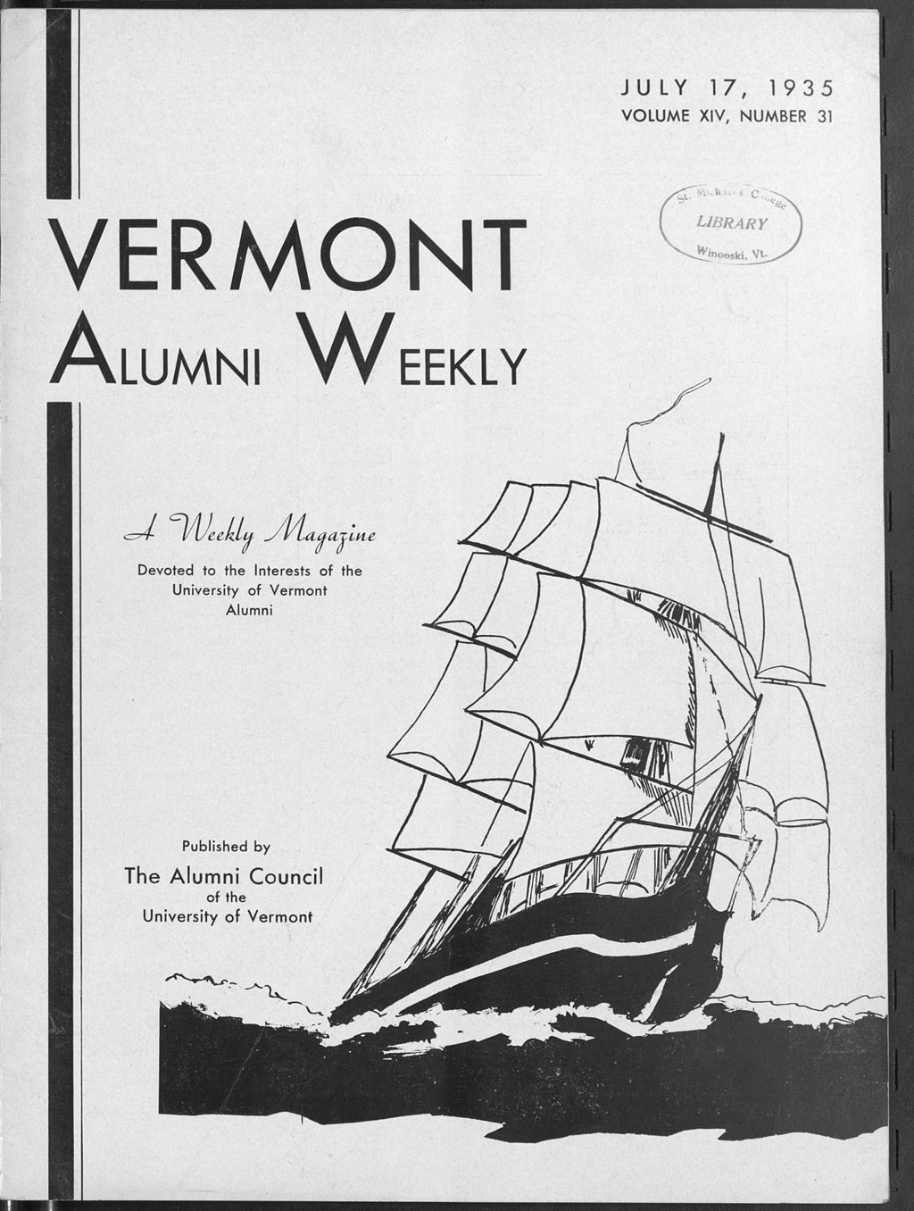 Miniature of Vermont Alumni Weekly vol. 14 no. 31