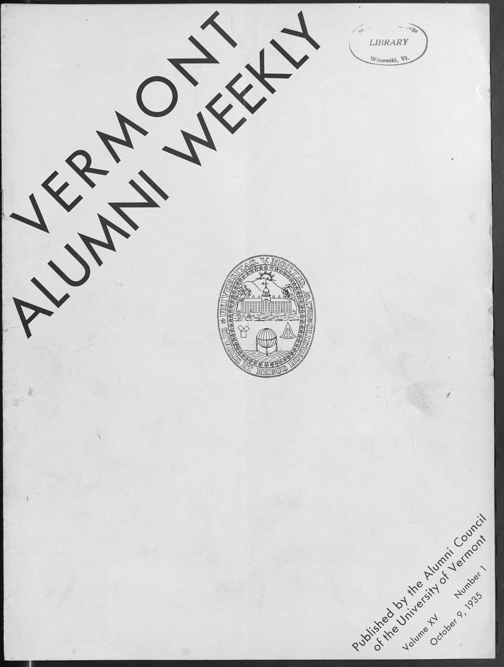 Miniature of Vermont Alumni Weekly vol. 15 no. 01