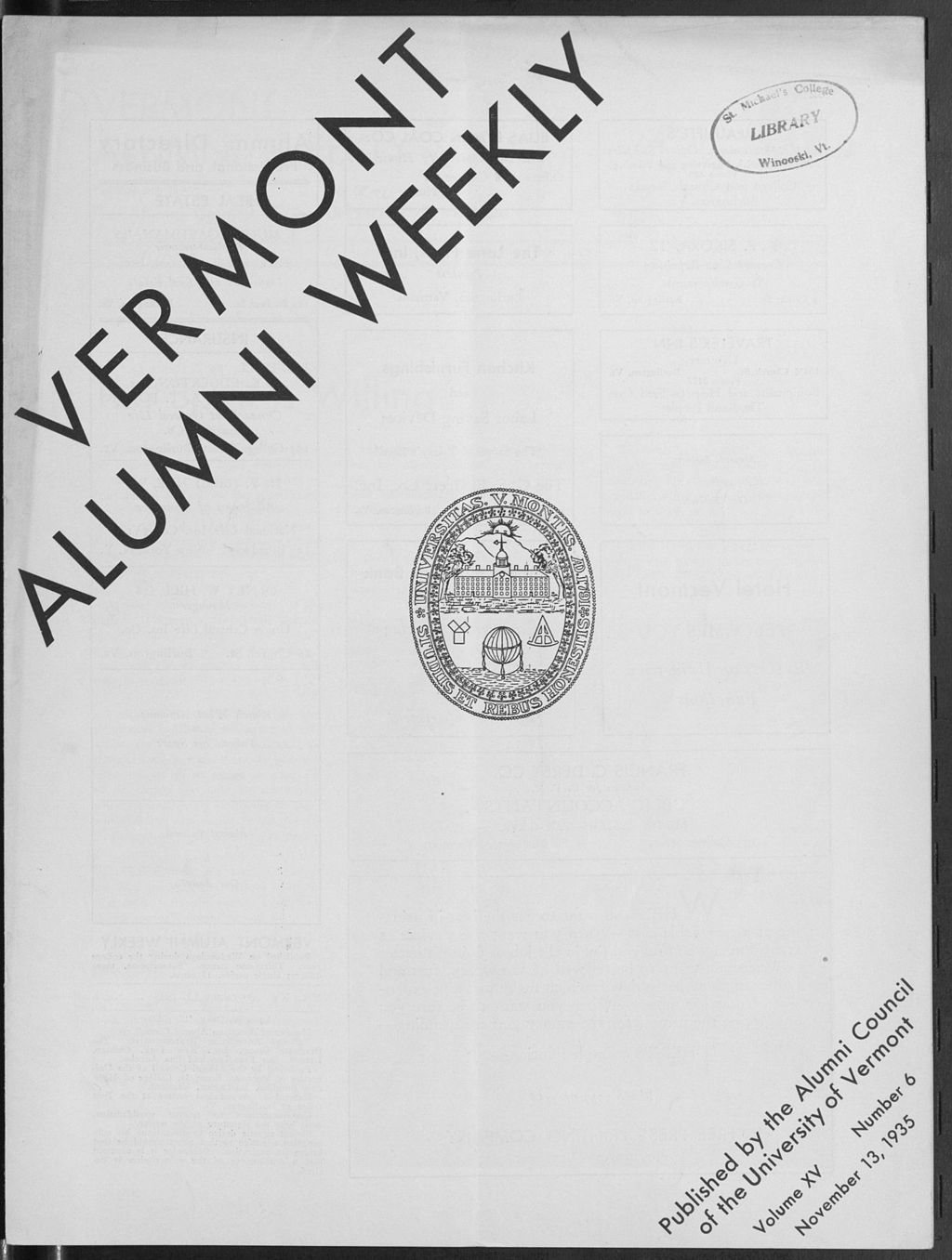 Miniature of Vermont Alumni Weekly vol. 15 no. 06