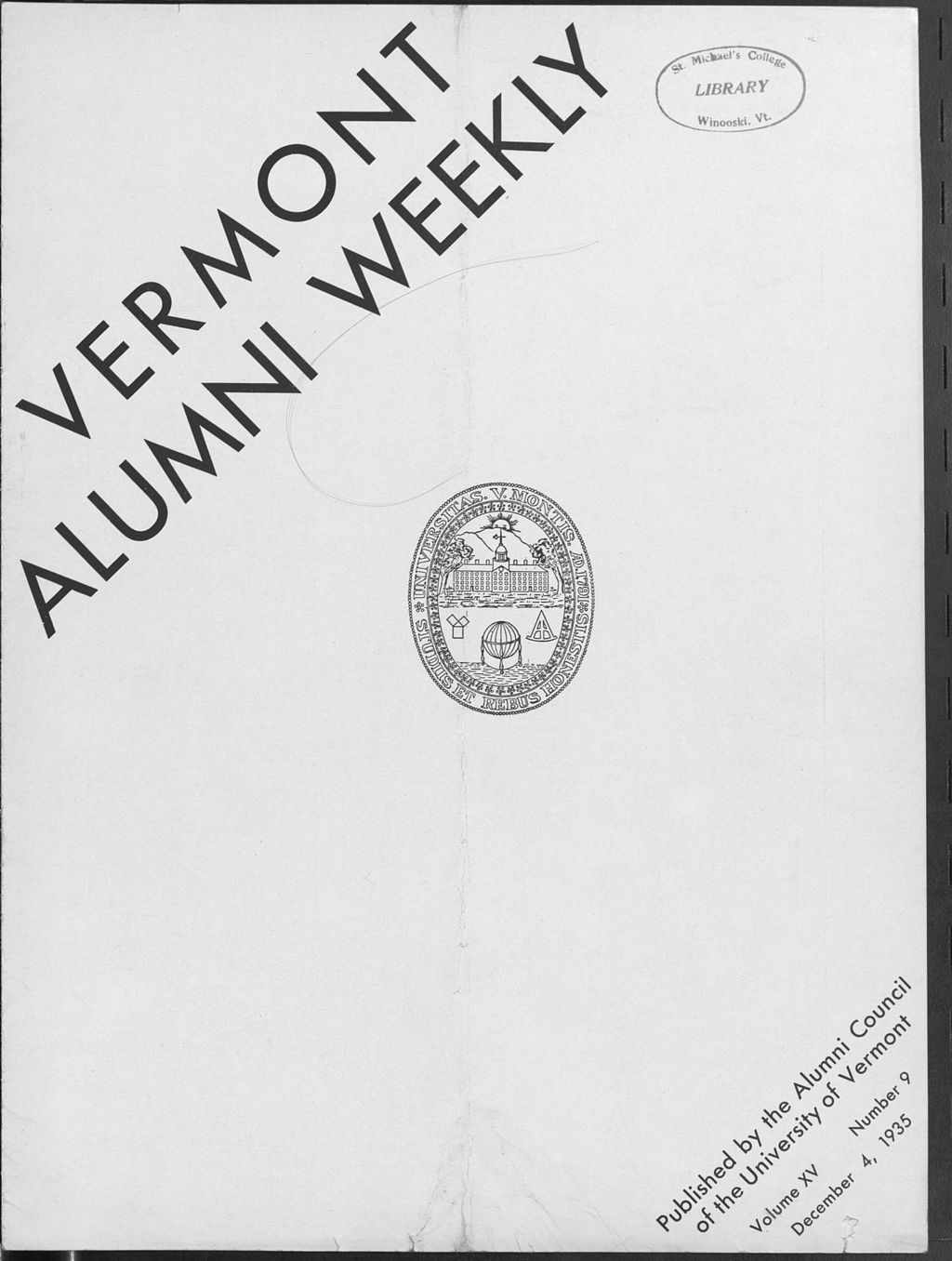 Miniature of Vermont Alumni Weekly vol. 15 no. 09