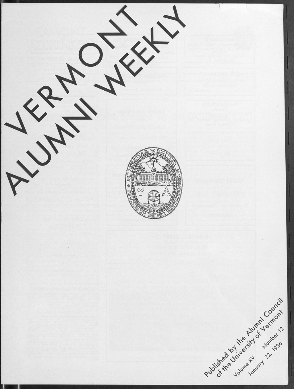 Miniature of Vermont Alumni Weekly vol. 15 no. 12