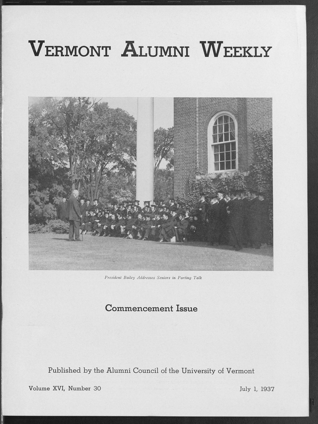 Miniature of Vermont Alumni Weekly vol. 16 no. 30