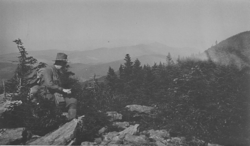 Miniature of Man and mountaintop view