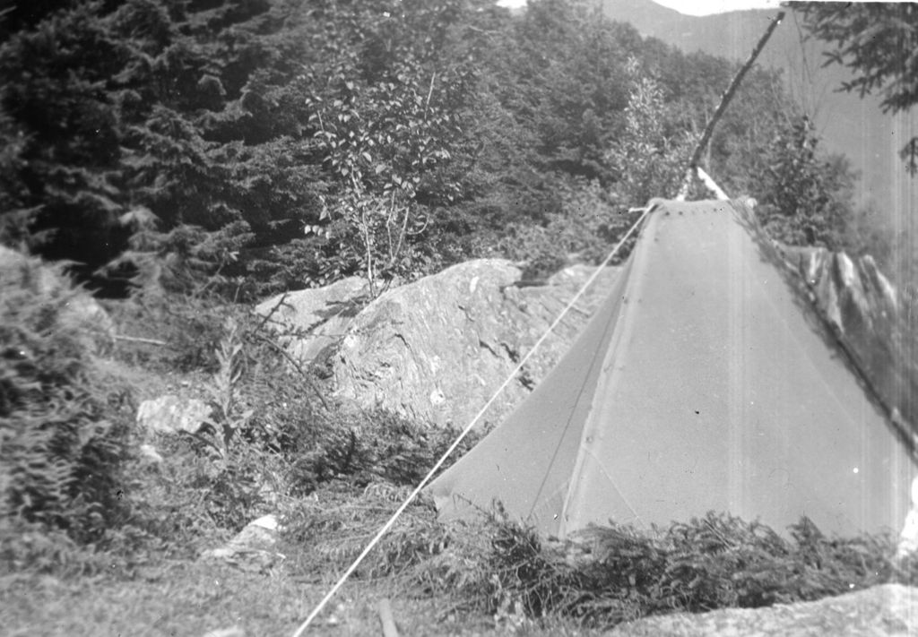 Miniature of Tent near boulders