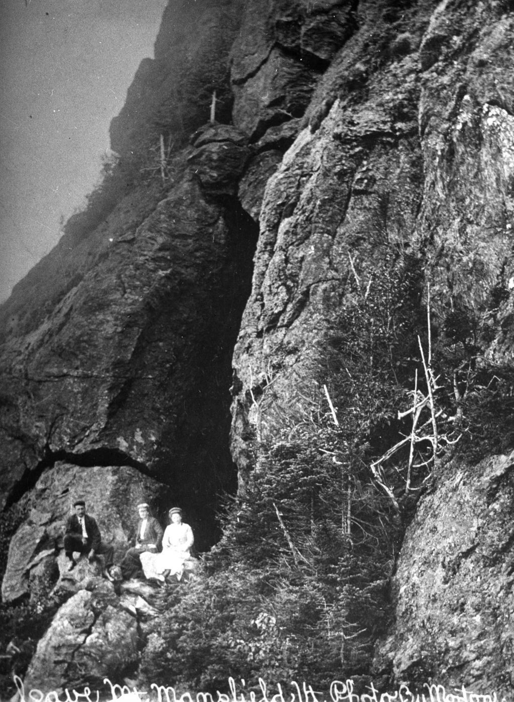 Miniature of Party in front of rock face on Mount Mansfield