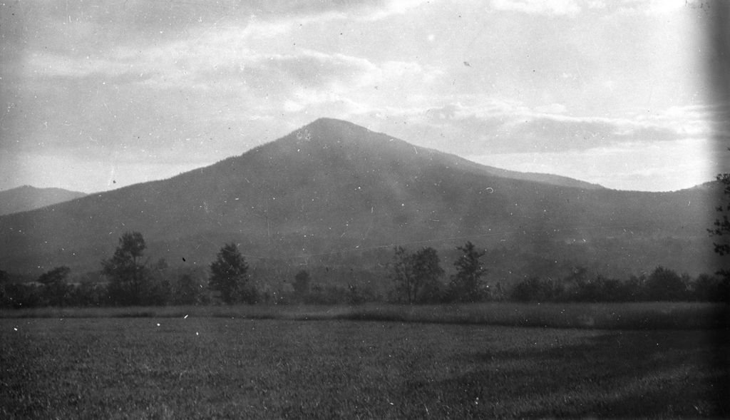 Miniature of Clouds, mountain, and field