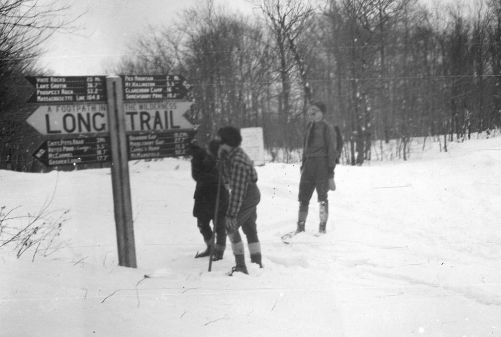 Miniature of Long Trail sign in the winter