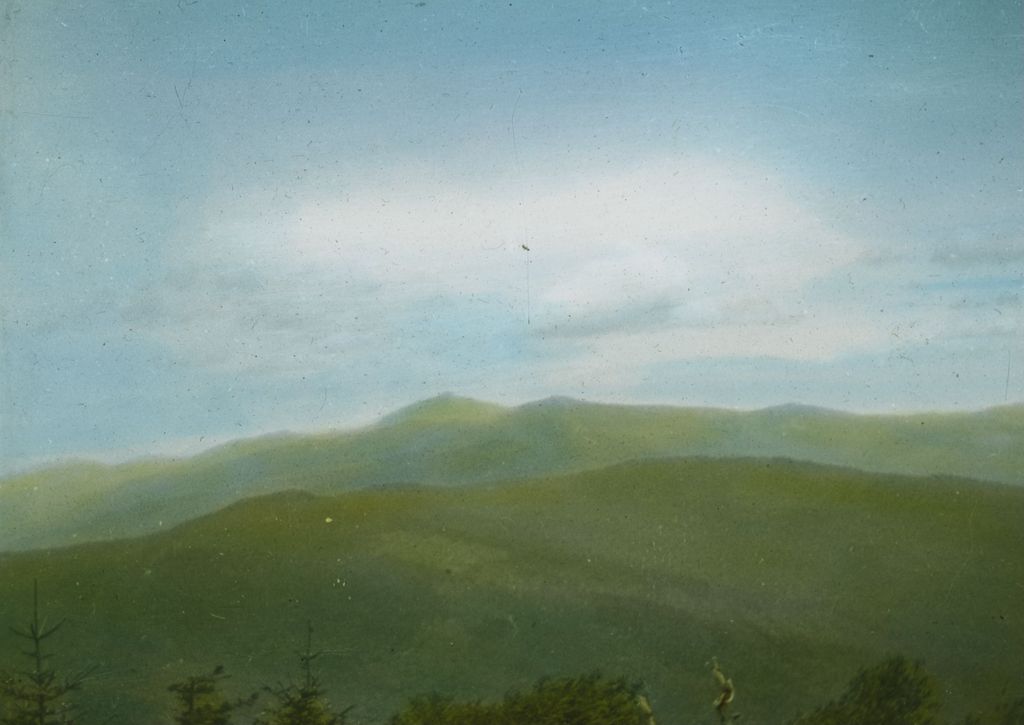 Miniature of North toward Couching Lion (Camel's Hump) from Champlain Panorama