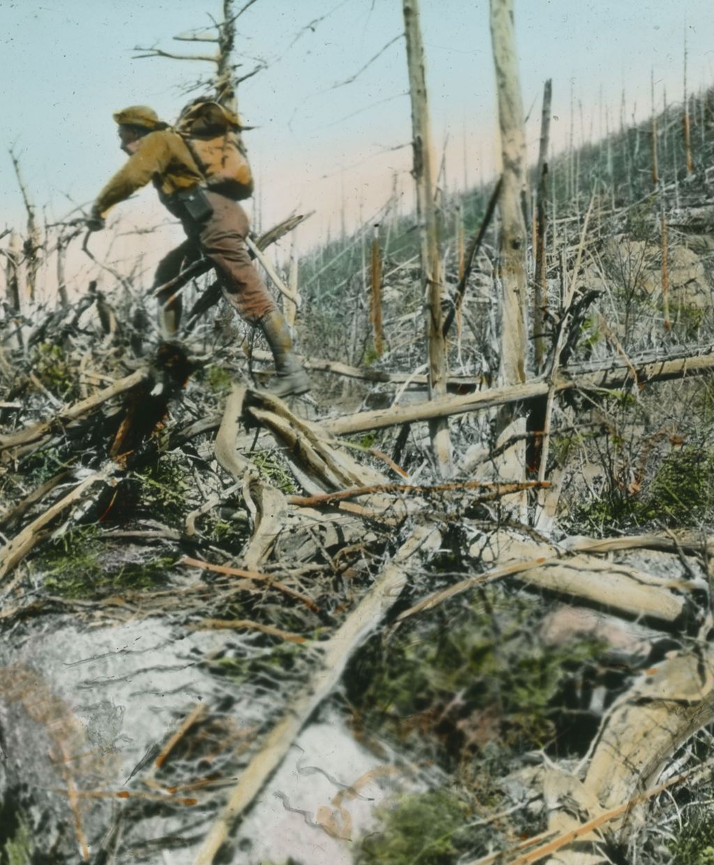 Miniature of Dean walking along trees on Mount Hunger